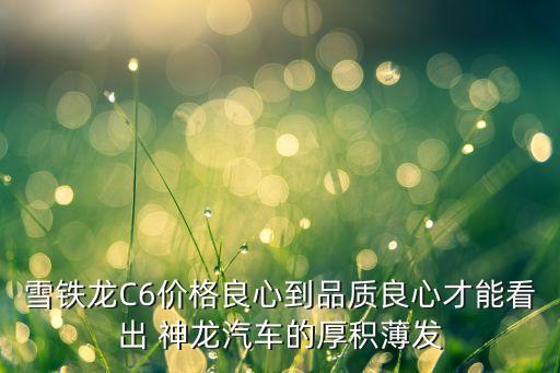 雪鐵龍C6價格良心到品質良心才能看出 神龍汽車的厚積薄發(fā)
