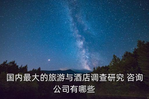 國(guó)內(nèi)最大的旅游與酒店調(diào)查研究 咨詢(xún)公司有哪些