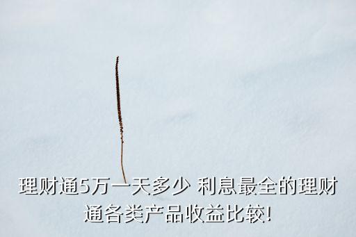 理財通5萬一天多少 利息最全的理財通各類產品收益比較!