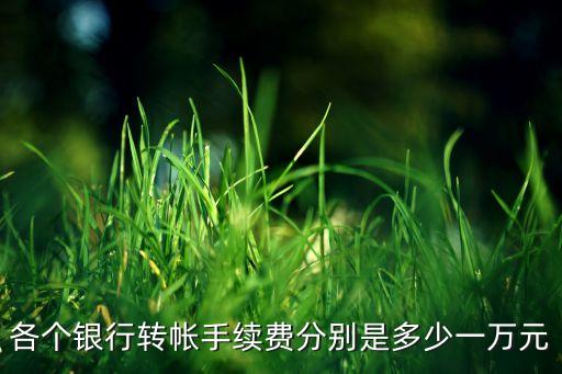 各個(gè)銀行轉(zhuǎn)帳手續(xù)費(fèi)分別是多少一萬(wàn)元