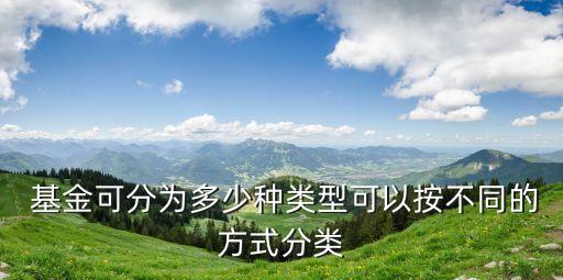  基金可分為多少種類(lèi)型可以按不同的方式分類(lèi)