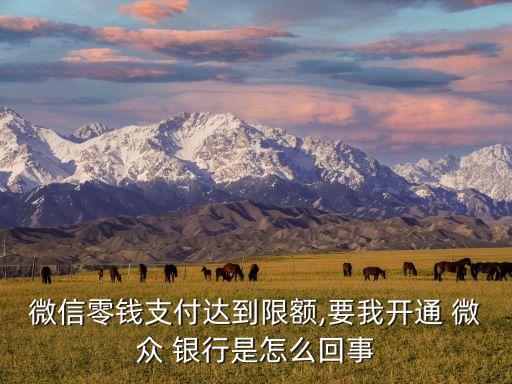 微信零錢支付達(dá)到限額,要我開(kāi)通 微眾 銀行是怎么回事