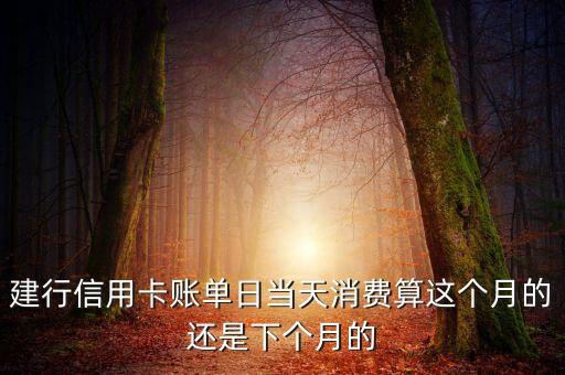 建行信用卡賬單日當(dāng)天消費算這個月的還是下個月的