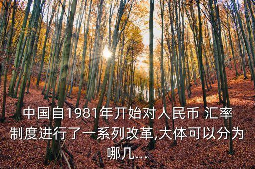中國自1981年開始對人民幣 匯率制度進行了一系列改革,大體可以分為哪幾...