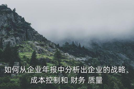 如何從企業(yè)年報(bào)中分析出企業(yè)的戰(zhàn)略、成本控制和 財(cái)務(wù) 質(zhì)量