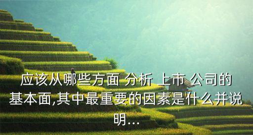 應(yīng)該從哪些方面 分析 上市 公司的基本面,其中最重要的因素是什么并說(shuō)明...
