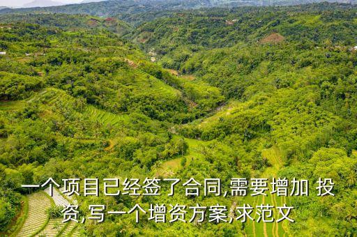 一個項(xiàng)目已經(jīng)簽了合同,需要增加 投資,寫一個增資方案,求范文