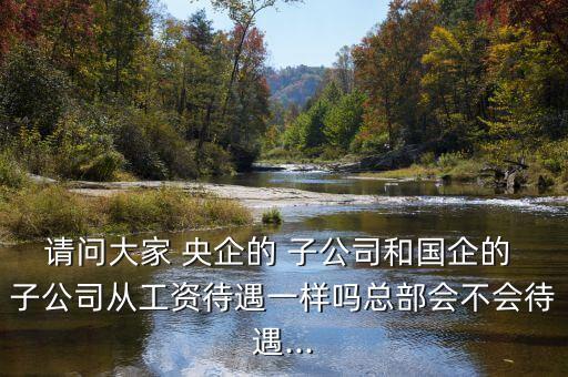 請(qǐng)問(wèn)大家 央企的 子公司和國(guó)企的 子公司從工資待遇一樣嗎總部會(huì)不會(huì)待遇...