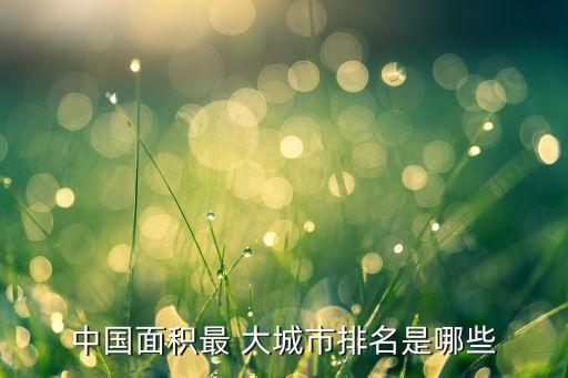 中國面積最 大城市排名是哪些