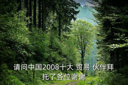 請(qǐng)問中國2008十大 貿(mào)易 伙伴拜托了各位謝謝