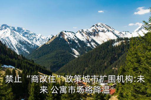 禁止“商改住”政策城市擴圍機構:未來 公寓市場將降溫