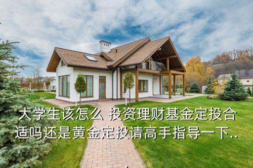  大學生該怎么 投資理財基金定投合適嗎還是黃金定投請高手指導一下...