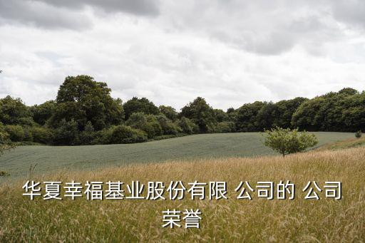 華夏幸?；鶚I(yè)股份有限 公司的 公司榮譽(yù)