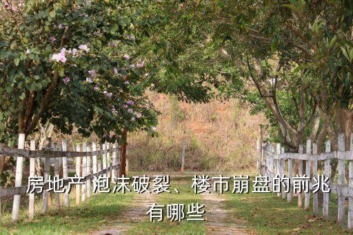  房地產(chǎn) 泡沫破裂、樓市崩盤的前兆有哪些