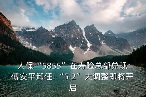  人?！?855”在壽險(xiǎn)總部兌現(xiàn):傅安平卸任!“5 2”大調(diào)整即將開啟
