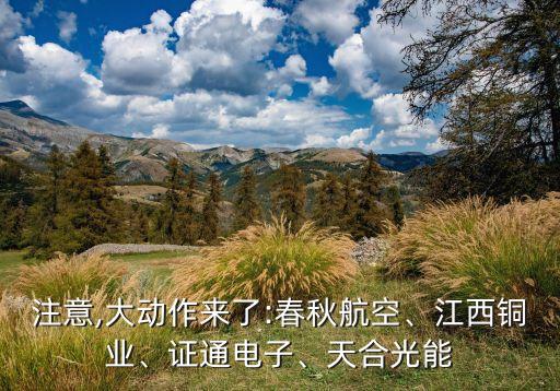 注意,大動作來了:春秋航空、江西銅業(yè)、證通電子、天合光能