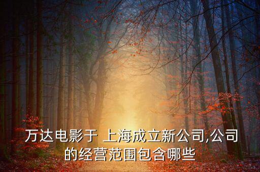  萬達(dá)電影于 上海成立新公司,公司的經(jīng)營范圍包含哪些