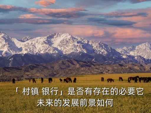 「 村鎮(zhèn) 銀行」是否有存在的必要它未來(lái)的發(fā)展前景如何