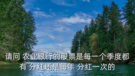 請(qǐng)問 農(nóng)業(yè)銀行的股票是每一個(gè)季度都有 分紅還是每年 分紅一次的