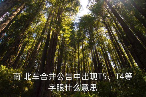 南 北車合并公告中出現(xiàn)T5、T4等字眼什么意思