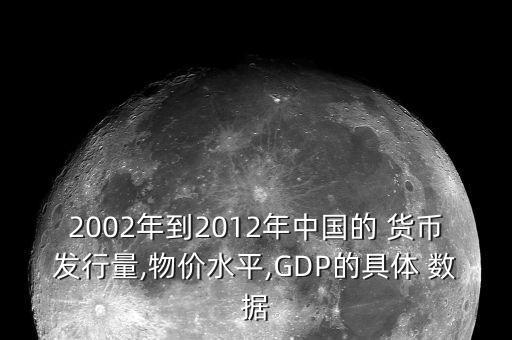 2002年到2012年中國(guó)的 貨幣發(fā)行量,物價(jià)水平,GDP的具體 數(shù)據(jù)