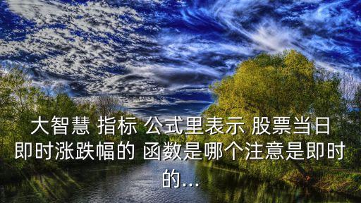 大智慧 指標 公式里表示 股票當日即時漲跌幅的 函數(shù)是哪個注意是即時的...