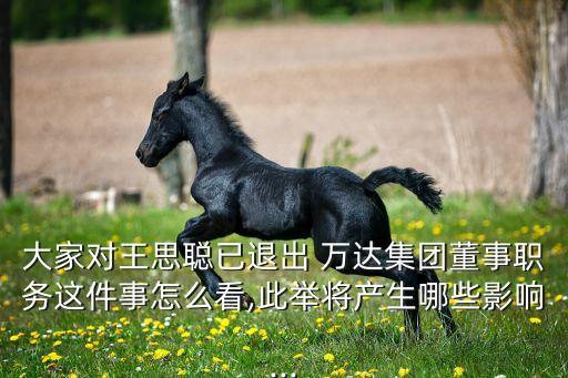 大家對王思聰已退出 萬達集團董事職務這件事怎么看,此舉將產(chǎn)生哪些影響...