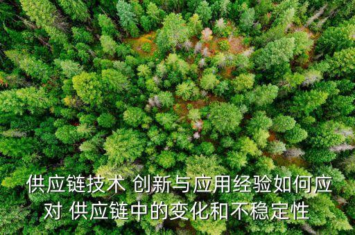  供應鏈技術 創(chuàng)新與應用經驗如何應對 供應鏈中的變化和不穩(wěn)定性