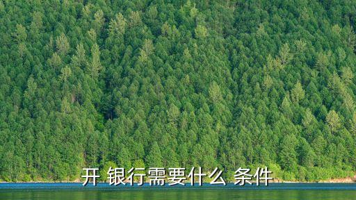 開(kāi) 銀行需要什么 條件