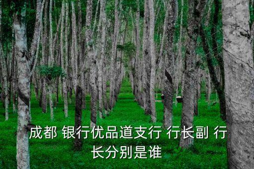  成都 銀行優(yōu)品道支行 行長(zhǎng)副 行長(zhǎng)分別是誰