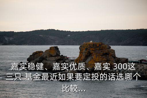 嘉實(shí)穩(wěn)健、嘉實(shí)優(yōu)質(zhì)、嘉實(shí) 300這三只 基金最近如果要定投的話選哪個(gè)比較...