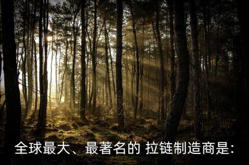 全球最大、最著名的 拉鏈制造商是:
