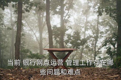 當前 銀行網點運營 管理工作存在哪些問題和難點