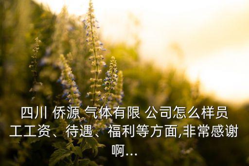 四川 僑源 氣體有限 公司怎么樣員工工資、待遇、福利等方面,非常感謝啊...