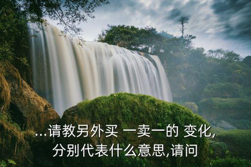 ...請(qǐng)教另外買(mǎi) 一賣(mài)一的 變化,分別代表什么意思,請(qǐng)問(wèn)