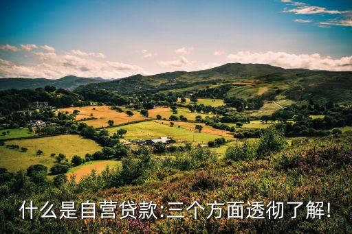 什么是自營貸款:三個(gè)方面透徹了解!