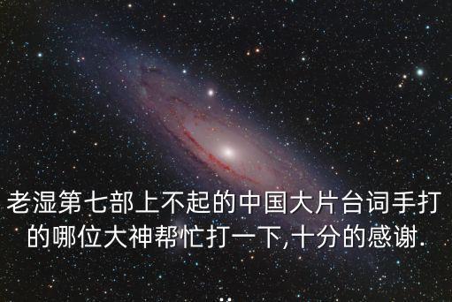 老濕第七部上不起的中國大片臺(tái)詞手打的哪位大神幫忙打一下,十分的感謝...