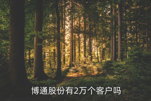  博通股份有2萬(wàn)個(gè)客戶(hù)嗎