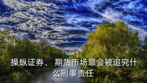  操縱證券、 期貨市場罪會被追究什么刑事責任