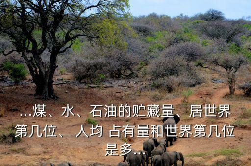 ...煤、水、石油的貯藏量、居世界第幾位、 人均 占有量和世界第幾位是多...