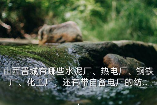 山西晉城有哪些水泥廠、熱電廠、鋼鐵廠、化工廠、還有帶自備電廠的紡...