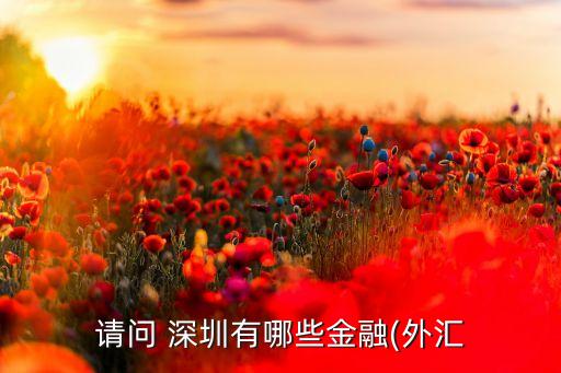 請(qǐng)問(wèn) 深圳有哪些金融(外匯