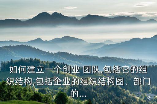 如何建立一個創(chuàng)業(yè) 團隊,包括它的組織結(jié)構(gòu),包括企業(yè)的組織結(jié)構(gòu)圖、部門的...