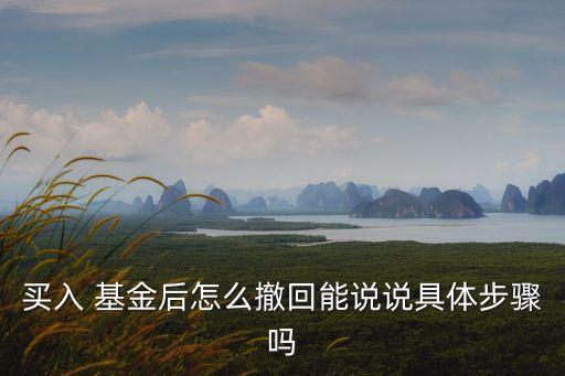 買入 基金后怎么撤回能說(shuō)說(shuō)具體步驟嗎