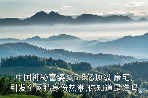 中國神秘富婆買5.6億頂級 豪宅,引發(fā)全網猜身份熱潮,你知道是誰嗎
