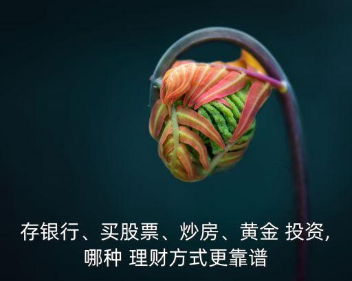 存銀行、買股票、炒房、黃金 投資,哪種 理財(cái)方式更靠譜