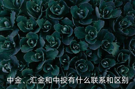 中金、匯金和中投有什么聯(lián)系和區(qū)別