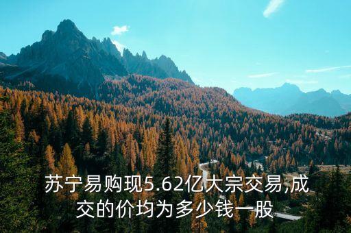  蘇寧易購(gòu)現(xiàn)5.62億大宗交易,成交的價(jià)均為多少錢一股
