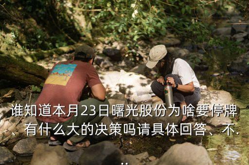 誰(shuí)知道本月23日曙光股份為啥要停牌、有什么大的決策嗎請(qǐng)具體回答、不...