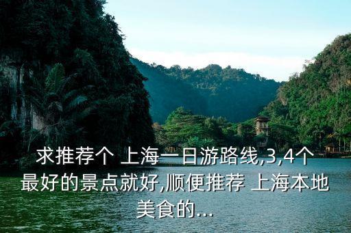 求推薦個 上海一日游路線,3,4個最好的景點(diǎn)就好,順便推薦 上海本地美食的...